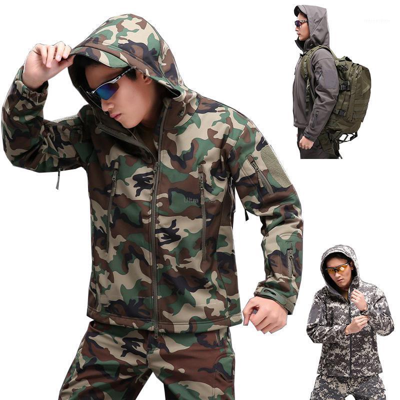 

Tactical Jacket for Men Hiking Hunting Camping Softshell Jackets Waterproof Camouflage Women Windproof Cs Wargame Coat1, Black