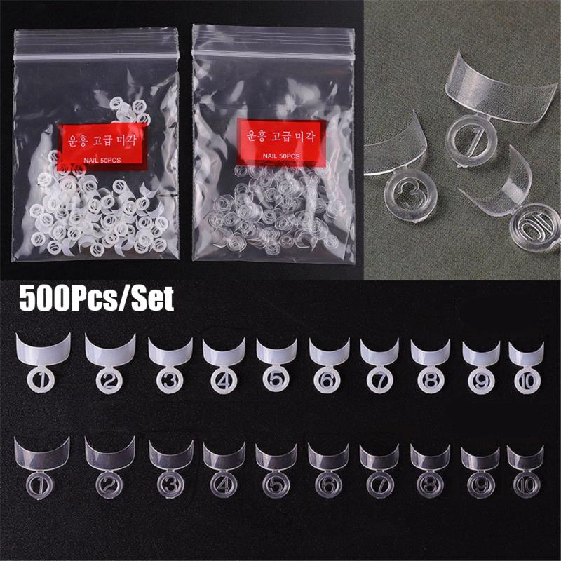 

500Pcs/Set Nail Crescent French Transparent White French Half Paste Short False Nails Professional Nail Tools Art Manicure