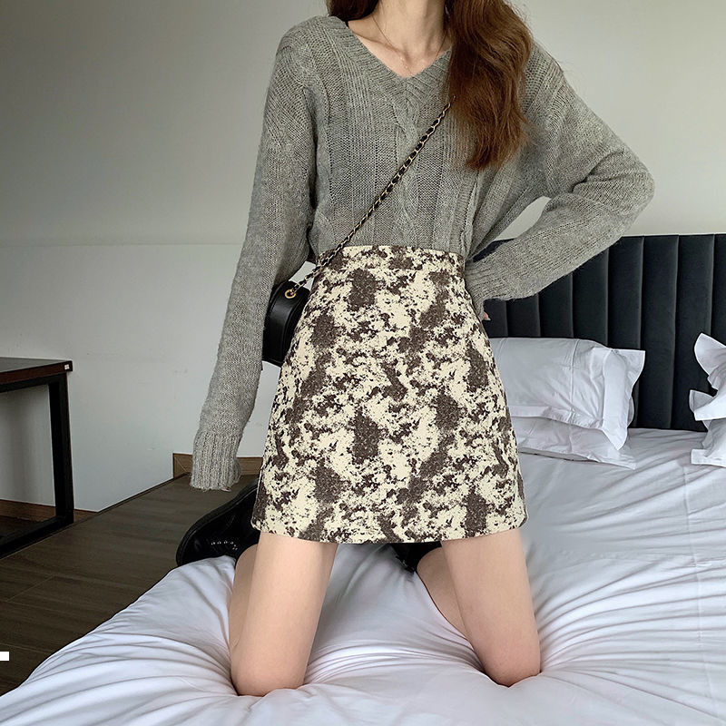 

New autumn 2021 retro standard skirt high the line stylish skirts falda mujer female fashion y382 O7NK, Heise