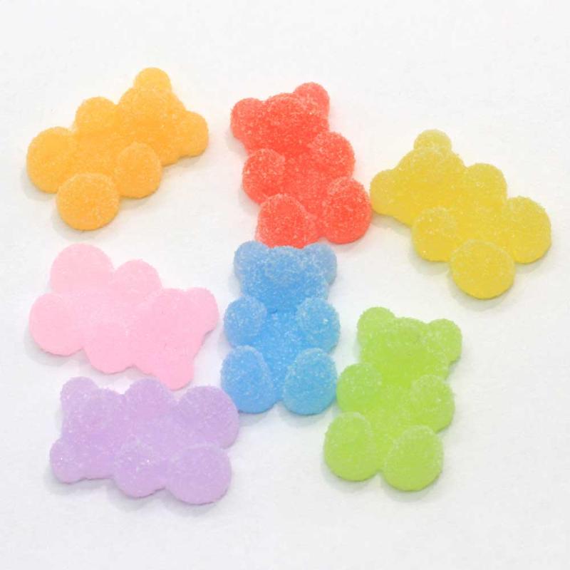 

20/100pcs Kawaii Simulation Soft Little Bear Fudge Gummy Bear Flatback Resin Cabochons For Headwear Earrings Pendants