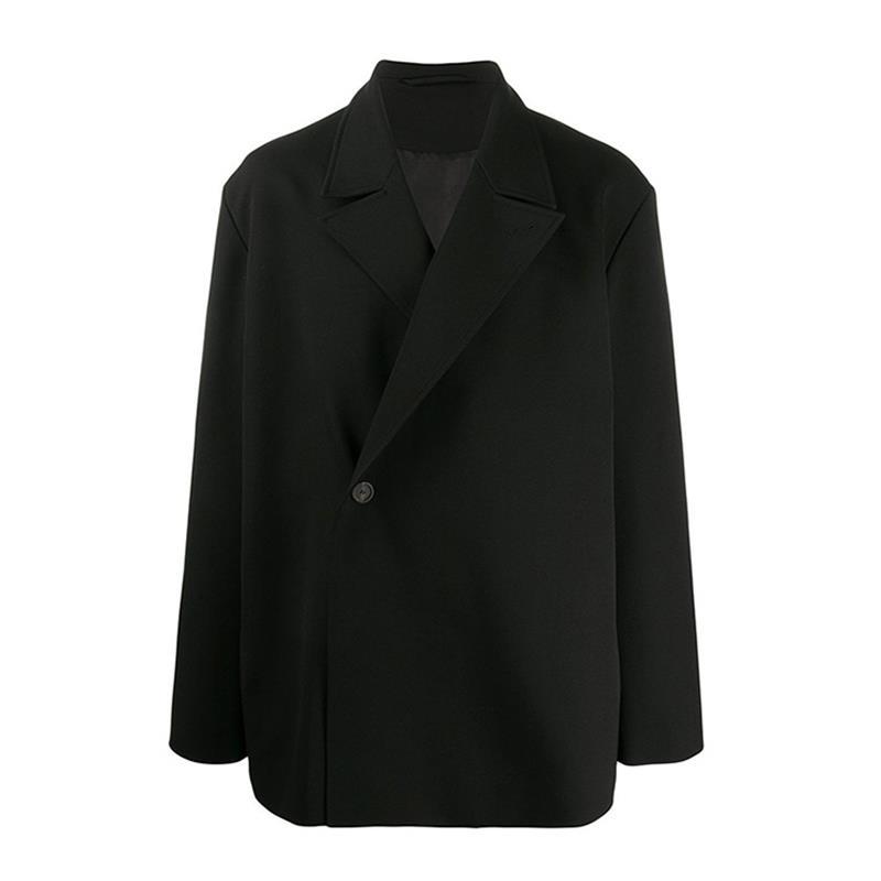 

Coat Short Cardigan Cassic ANNECY series Silhouette Side Slit Lapel ShortCoat For Big Size New Arrival Spring, Black