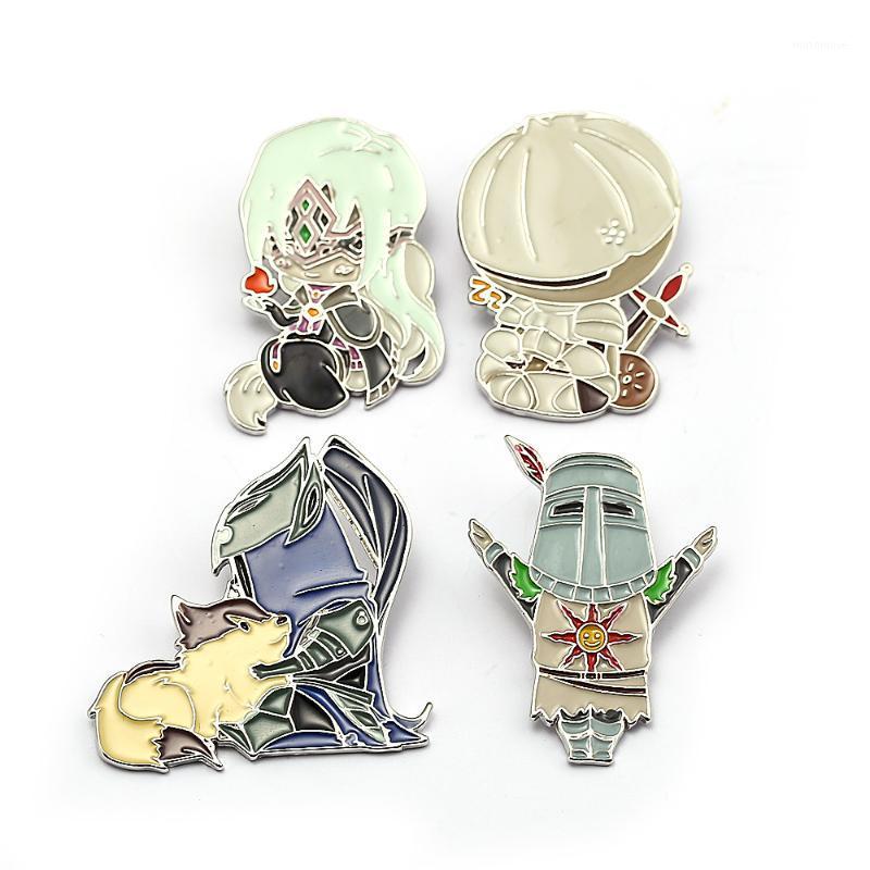 

Game Dark Soul 3 Badge Brooches Enamel Pin Fire Keeper Solaire of Astora ARTORIAS Cute Doll Brooches Men Jewelry Cosplay HC130101
