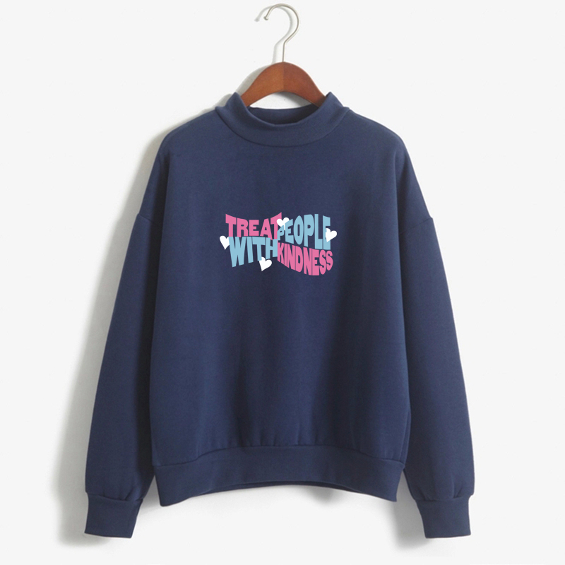 

Februaryfrost Kpop Hoodies Women Autumn Hoodie Winter Harry Styles Treat People With Kindness Letters Print Moletom Drop Shipping, White