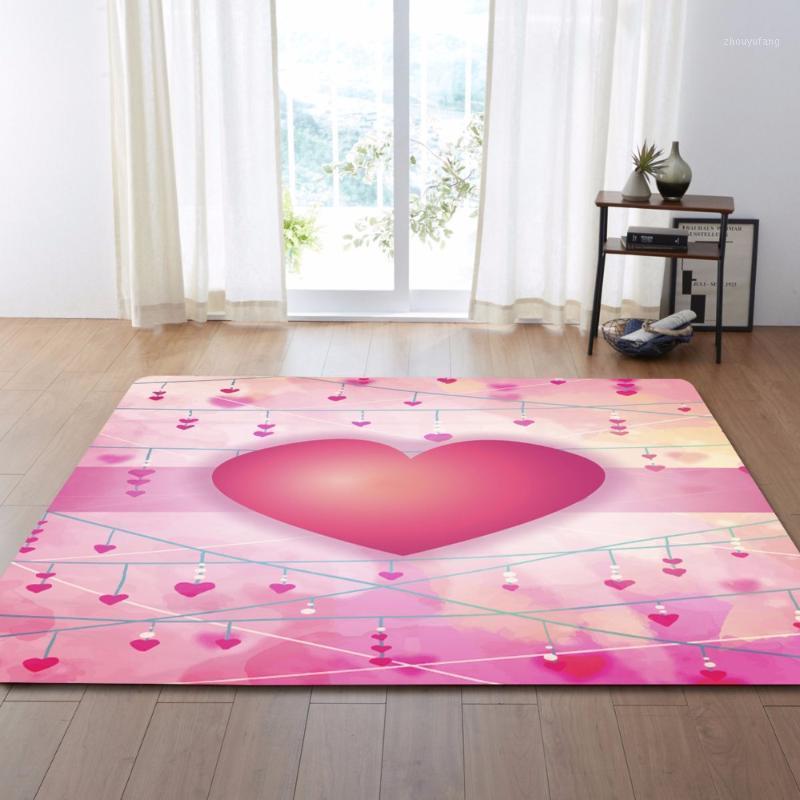 

Carpets Love Series For Living Room Romantic Area Rugs Bedroom Cartoon Soft Carpet Kids Coffee Table Floor Mat