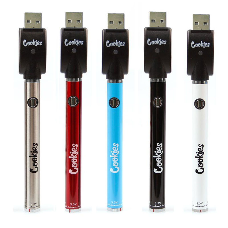 

Cookies SF Slim Twist Battery 350mAh Bottom Twist 3.3-4.8V Preheat VV California Best Vape Battery Pen for 510 Cartridges DHL Free
