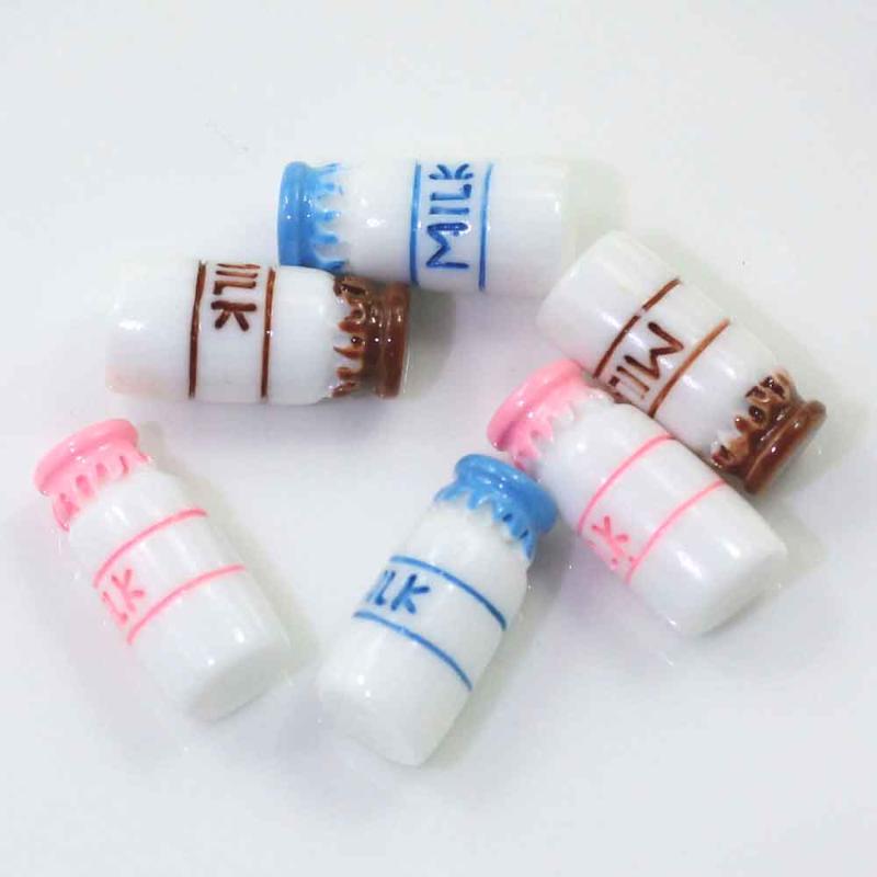 

20/50/100pcs Hotsale 3D Resin Milk Bottle Flatback Cabochon Embellishments For Scrapbooking Diy Accessories