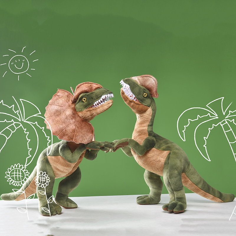 

Jurassic Park Dilophosaurus Dinosaur Plush Toy Double Crested Lizard Figure Stuffed Toy Cool Kids Gift for Children Drop 220217, Dinosaur a