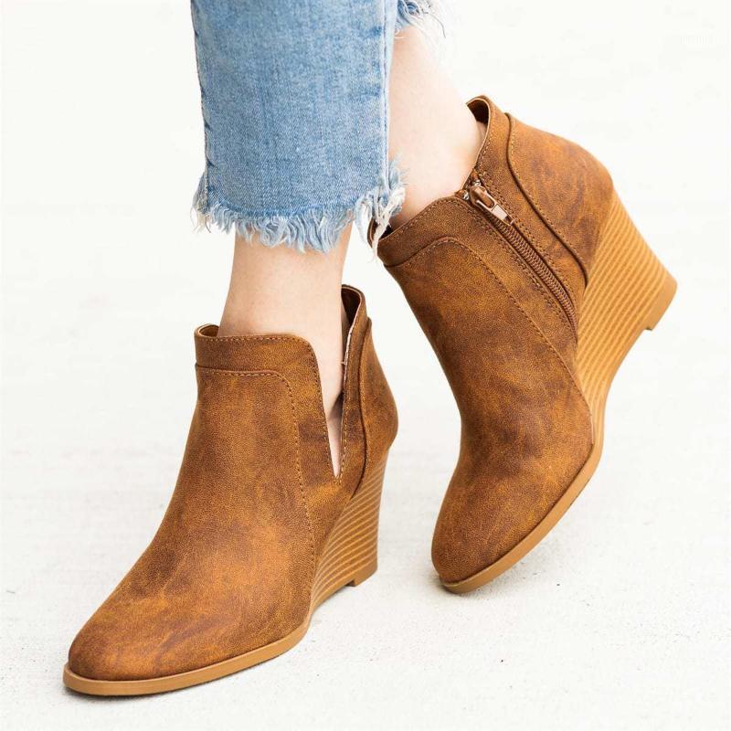 

Women's Rubber Boots Round Toe Autumn Shoes Zipper Luxury Designer Rain Ladies Wedge Mid-Calf Low Fashion High Heel Mid1