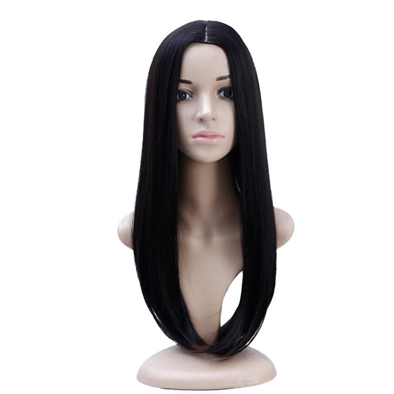 

WTB Long Straight Synthetic Wigs for Women Heat Resistant Cosplay Party Wig for African American Fashion Black Wig, #2
