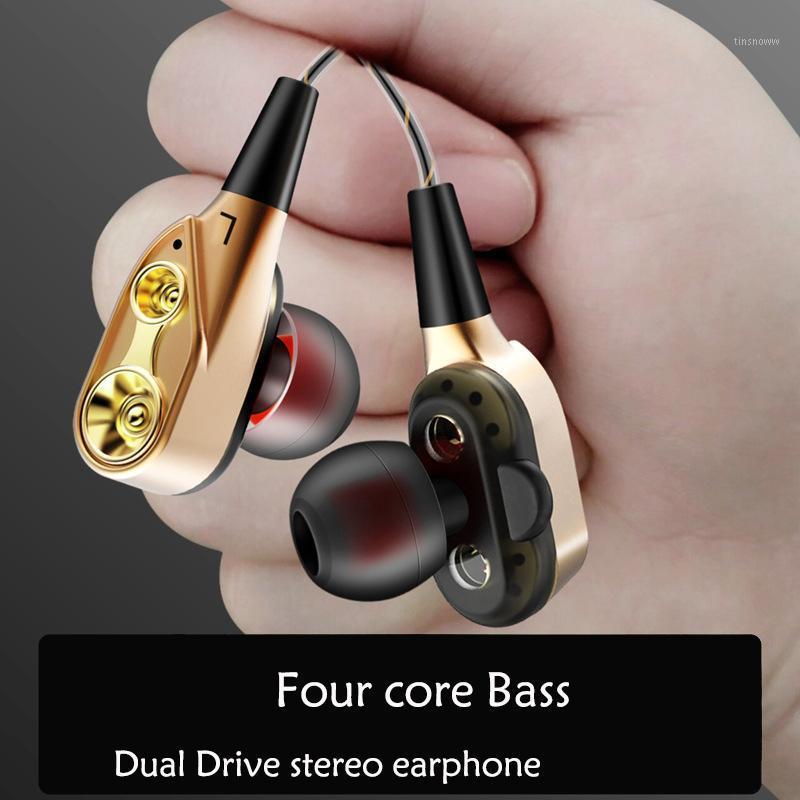 

Original Fonge R6 Wired earphone High bass dual driver stereo In-Ear Earphones With Microphone Computer earbuds For Phone Sport1, White