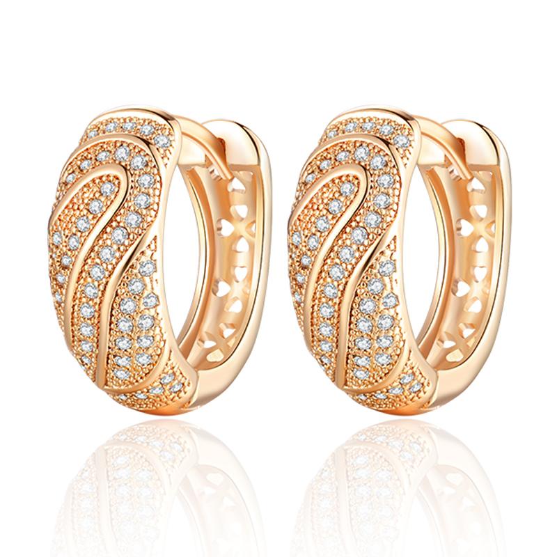

Creative Design CZ Wide Hoop Earrings Paved Cubic Zirconia Gold Small Round Circle Earrings for Women Fine Jewelry Gifts