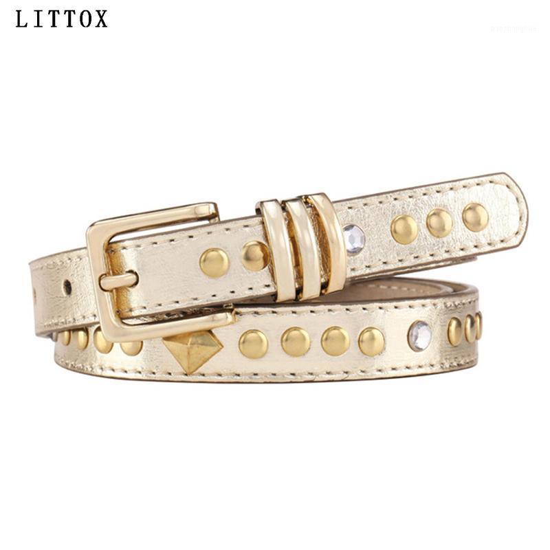 

Belts Fashion Thin Rivet Belt For Women Female Faux Accessories Women's Waistband Lady Ceinture Femme, Black;brown