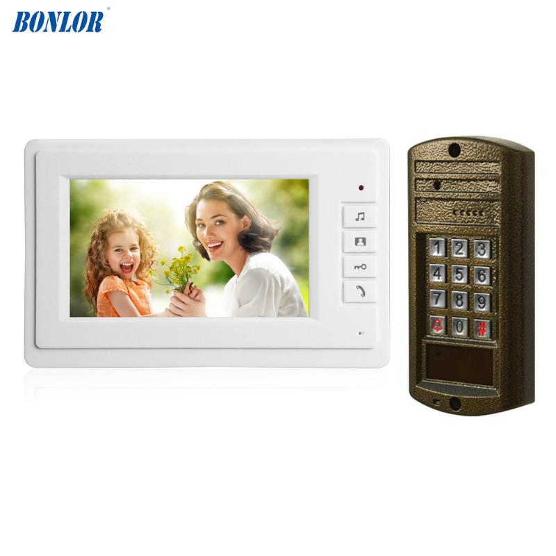 

1Set Hot sale Smart home door bell 7 inch LCD monitor wire Video door phone security alarm access intercom system talk-back