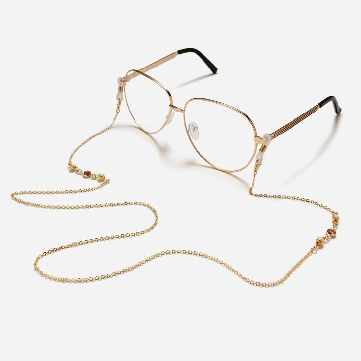 

Frosted Bead Glass crystal Copper Chain Cords Reading Glasses Chain Fashion Women Sunglasses Accessories Lanyard Hold Straps1