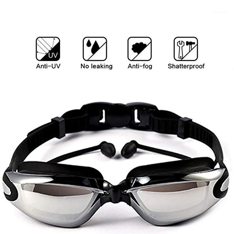 

Swim Goggles Electroplating Swimming Eyewear Goggles Suit HD Anti-Fog 100% UV Adjustable Waterproof Silicone Swim Glasses Adult1