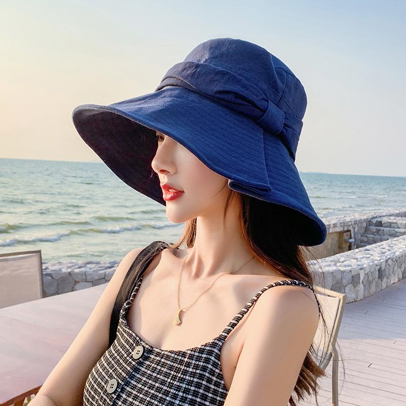 

Sun Hat Summer Anti-ultraviolet Big-edge Female Foldable Outdoor Outing Cycling Wild Chapeau Femme Sombreros De Mujer, Black