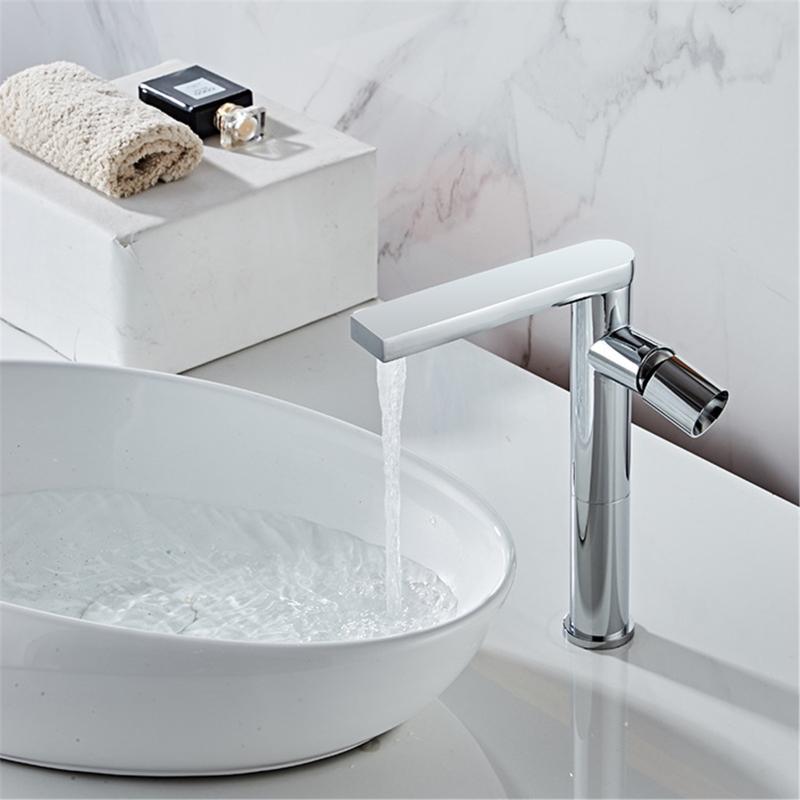 

Basin Faucet Hot and Cold Bathroom Mixer Tap Black Brass Bathroom Faucets QX2E