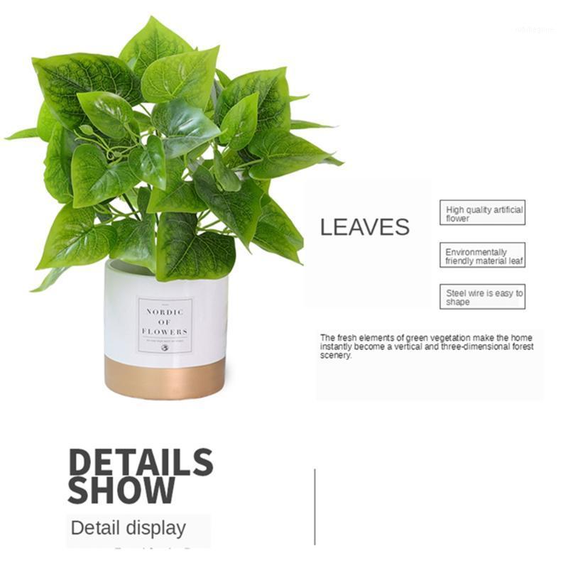 

B-LIFE 15 Inches Fake Plants Bosai Artificial Ficus Potted Plant for Indoor and Outdoor Desk Decor Procelain Pot1, P 2