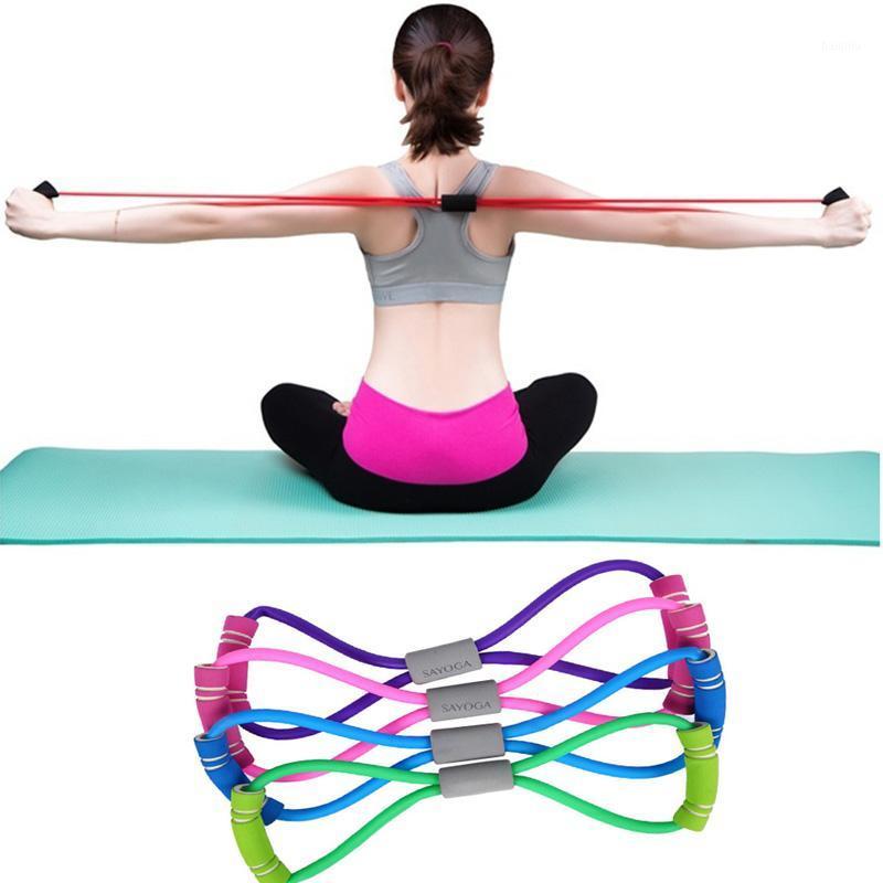 

2020 Hot Yoga Gum Fitness Resistance 8 Word Chest Expander Rope Workout Muscle Fitness Rubber Elastic Bands For Sports Exercise61