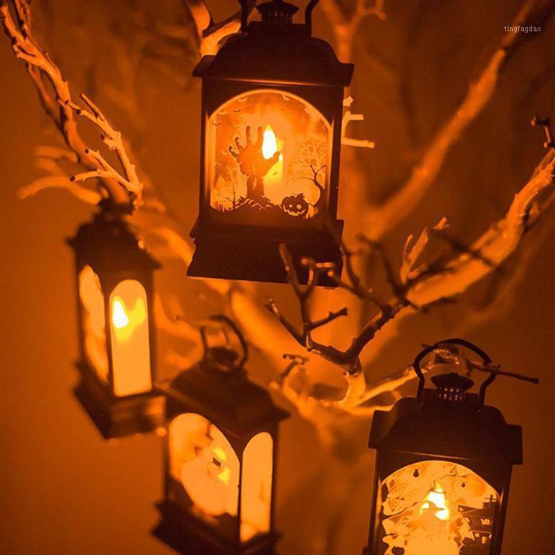 

Nosii Halloween LED Hanging Lantern Portable Pumpkin Battery Operated Candle Lamp Wind Light Festival Home Party Decoration1