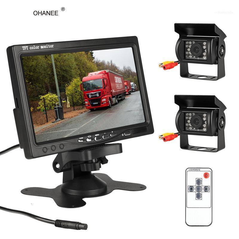 

Car Rear View Cameras& Parking Sensors OHANEE 7 Inch Wired Monitor TFT LCD Camera Two Track For Truck Bus System1