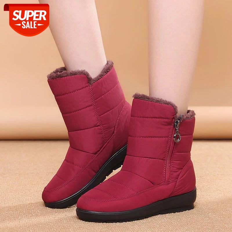 

Winter boots women shoes plus size 2020 warm cotton waterproof women snow boots zipper non-slip female shoes woman ankle boot #7D4D, Black