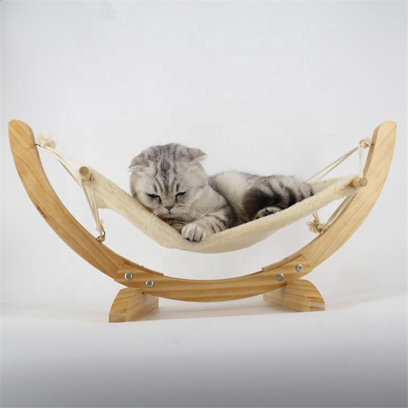 

Hot Pet travel swing bed hammock Wood Handmade Cat Bed Cat Hammock