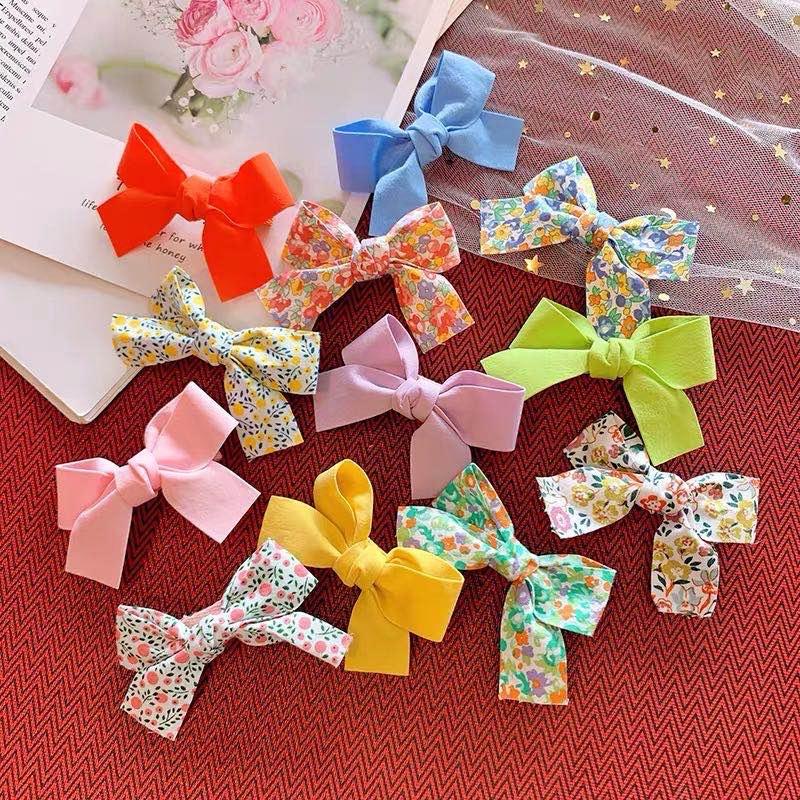 

2Pcs/Set Cotton Handtie Hair Accessories Summer Prints Baby Girls Hair Clips Infants Toddler Bows Hairpins32