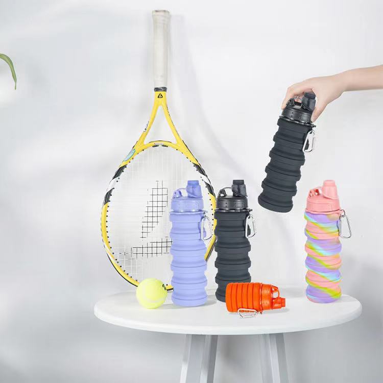 

2021 new foldable silicone telescopic cup outdoor mountaineering travel portable sports kettle gift bottle31, White