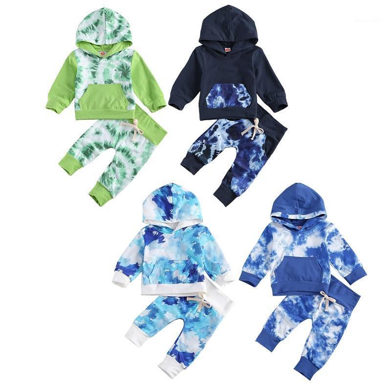 

0-12 Months Newborn Baby Outfits Casual Fall Winter Clothes Tie Dye Hoodies And Pant Sets Newborn Boys Active Outfits1, Blue