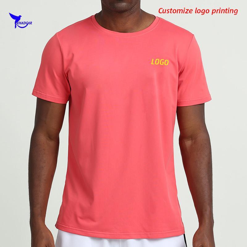 

Customize Men Summer Running T-shirt Quick Dry O Neck Sportswear Top Tee Breathable Short Sleeve Solid Gym Fitness Clothes1, Black