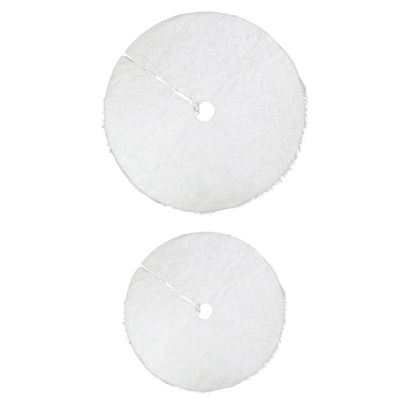 

78/122cm White Plush Christmas Tree Skirt Base Floor Mat Cover for Merry Xmas
