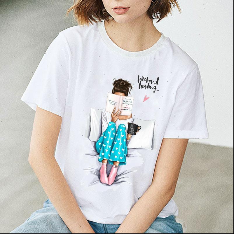 

new arrival kawaii womens print tshirts harajuku t shirt o neck clothing cartoon print casual short sleeve streetwear clothes, White