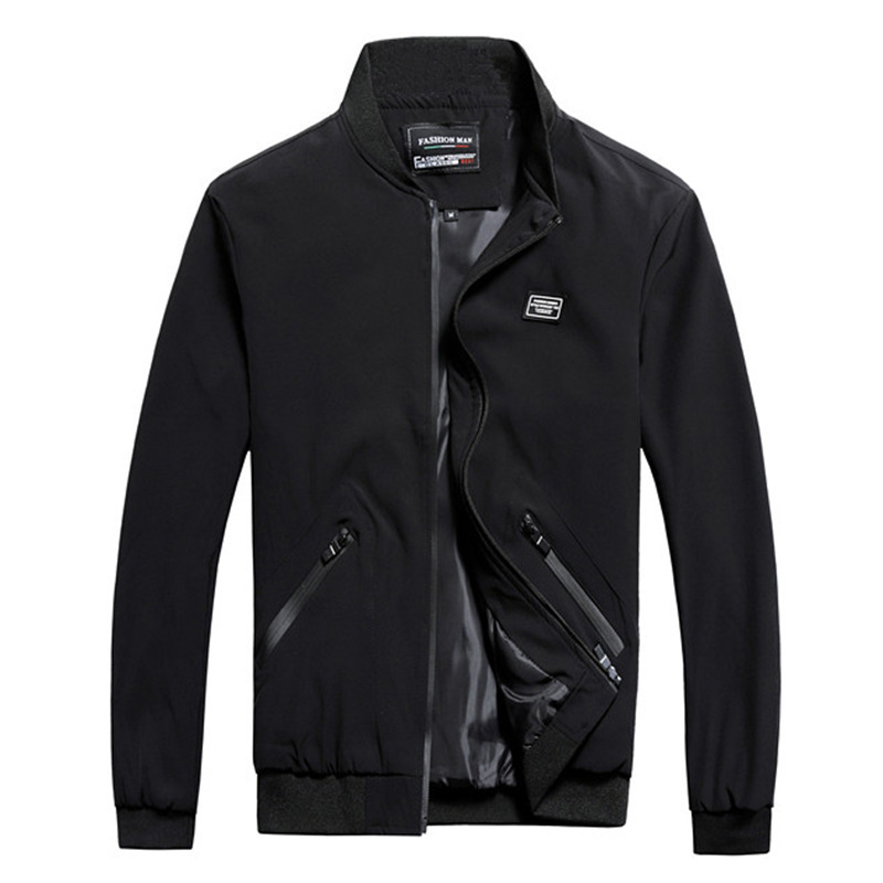 

2021 The New Men's Spring Autumn Coats Casual Jackets Thin Male Fashion Outward Designer Clothing 8xl T0hz, Black