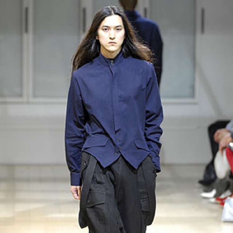 

2021 Homemade Men's New Runway-style Custom Navy Blue Lapel Shirt. S-6xl!! X7PW, White