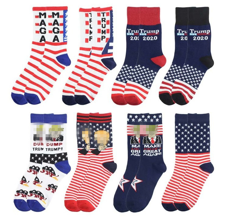 

Creative Trump Socks Make America Great Again National Flag Stars Stripes Stockings Funny Women Casual Men Cotton Socks Average size
