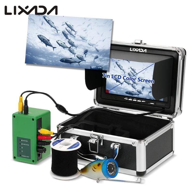 

Lixada 7 Inch 1000TVL Underwater Fishing Finders Kit 12 LED Infrared Lamp Lights Waterproof Fishing Camera 15M Cable EU/US Plug