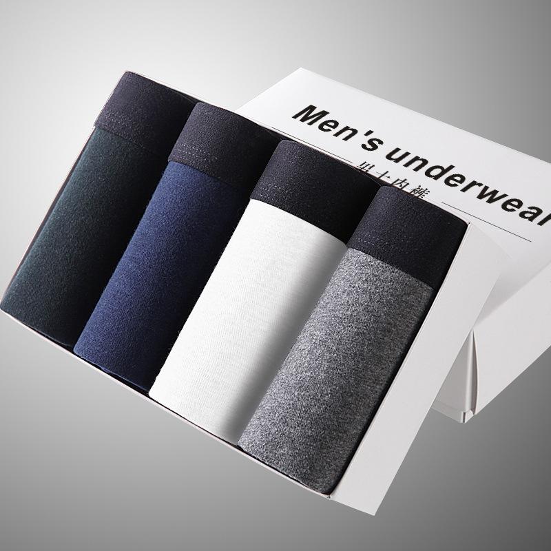 

Men's Underwear Flat Angle Pants Pure Cotton Fabric Breathable Young Flat Feet Pants, Black