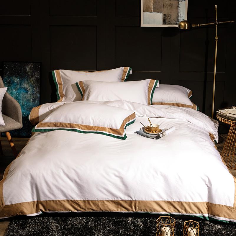 

100% Cotton Queen King Size Bedding Set Soft Bedclothes Luxury Duvet/Quilt Cover Bed Linen Sheet Set Sets Bedding Pieces 4