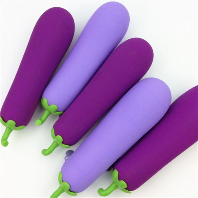 

Stylo créatif en forme de stylo en silicone pour aubergine, pour étudiants, porte-crayon de papeterie primaire et secondaire1