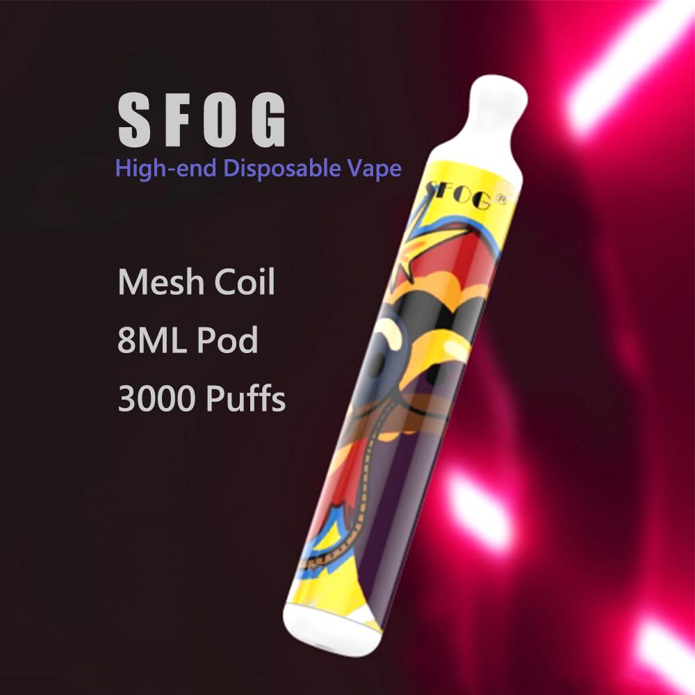 

newstyle e cigarette device disposable vape 3000 puffs sfog kit mesh coil pod Pre-filled 8ml cartridge vapes pods cartoon vapor pen Original vs elfbar gunnpod