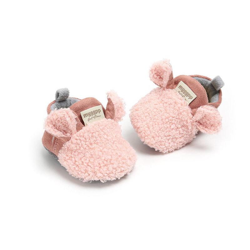 

Toddler Baby Shoes Newborn Infant Kids Boys Baby Crib Shoes Cute Lamb Prewalker Winter First Walkers Trainers, Brown