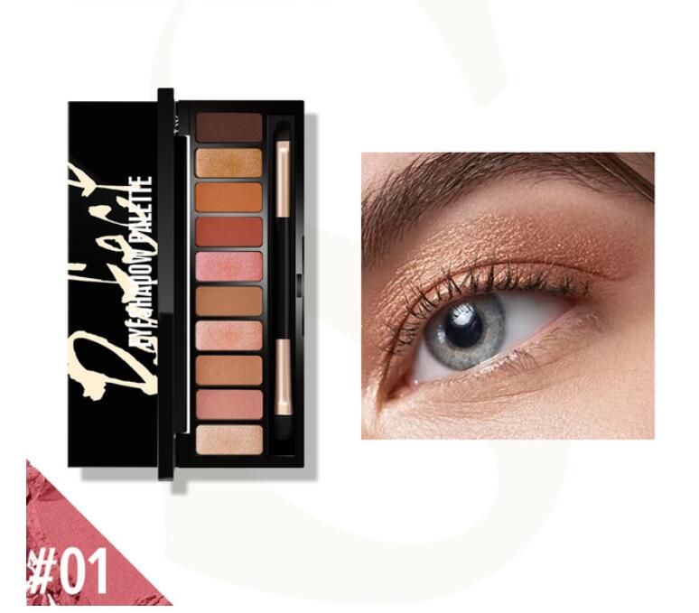 

Pigmented Eyeshadow Palette Matte Shimmer Makeup Nude Eye Shades Pallete Natural Make Up 10 Colors Satin Cosmetics, Color