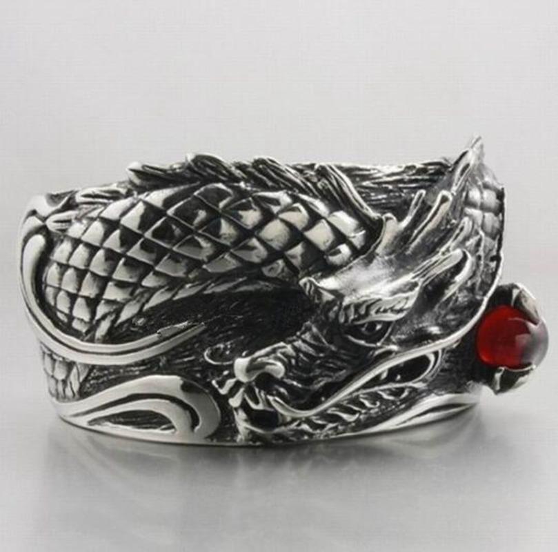 

Men Huge Heavy Mens Boys Biker Rock Punk Dragon Bracelet Mens Bangle