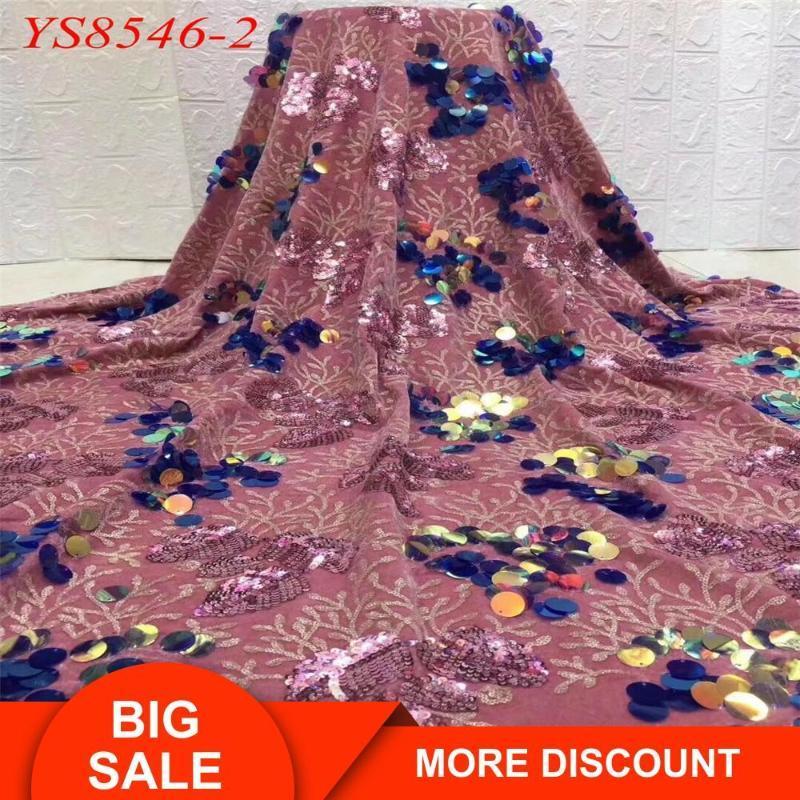 

The latet high quality fashion style embroidery velvet with sequins stretch mesh fabric 5 yards party cloth1