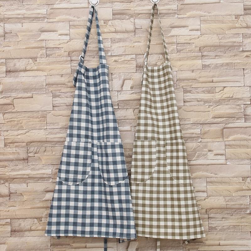 

Home kitchen apron fashion female cooking gown work apron cute Japanese half body waiter summer1
