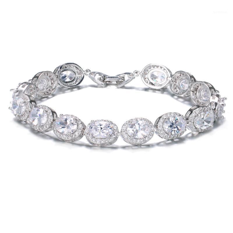 

Hermosa White Zircon Shiny Fashion High Quality Fine Jewelry Bracelet 7'' For Woman/Lady HS0100B1