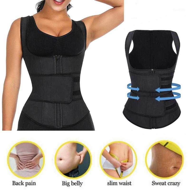 

Women Waist Trainer Corset Zipper Vest Slimming Belt Body Shaper Waist Cincher Shapewear1, Black single row
