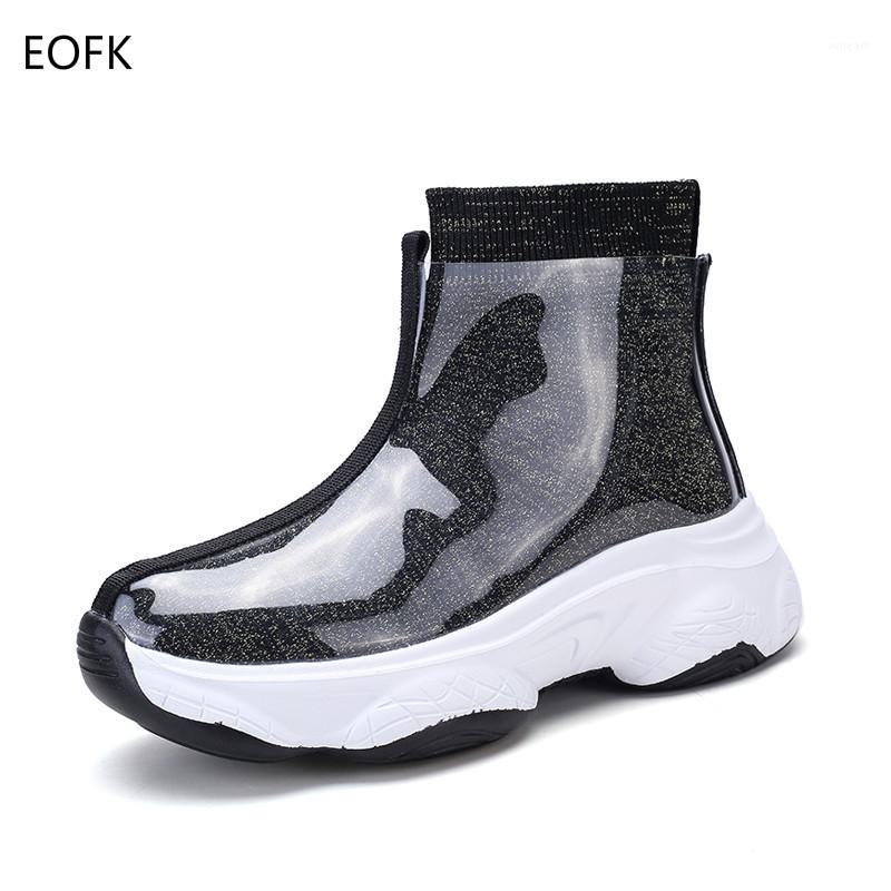 

EOFK 2020 Winter Women Ankle Boots PVC Waterproof Short Boots Thick Bottom Warm Snow Shoes Hot Popular Woman1, Purple