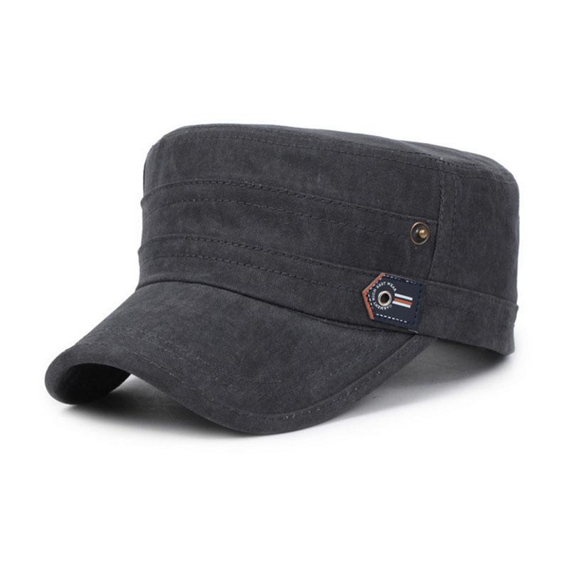 

Hats Army Hat 100% Cotton Unisex Flat Roof Trucker Hats For Men Women Snapback Bone Brand Gorroas Casquette MC1806, Black